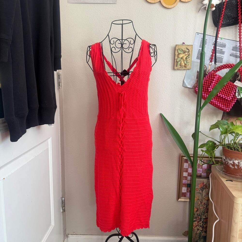 Steve Madden NYC Crochet Knit Dress L